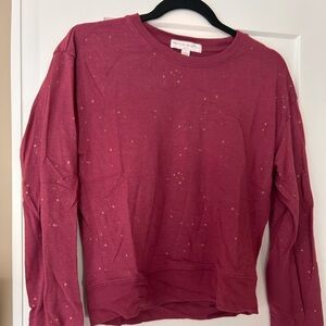 Spiritual Gangster Women's Bleach Splatter Jumper Sweatshirt Pink Size Medium